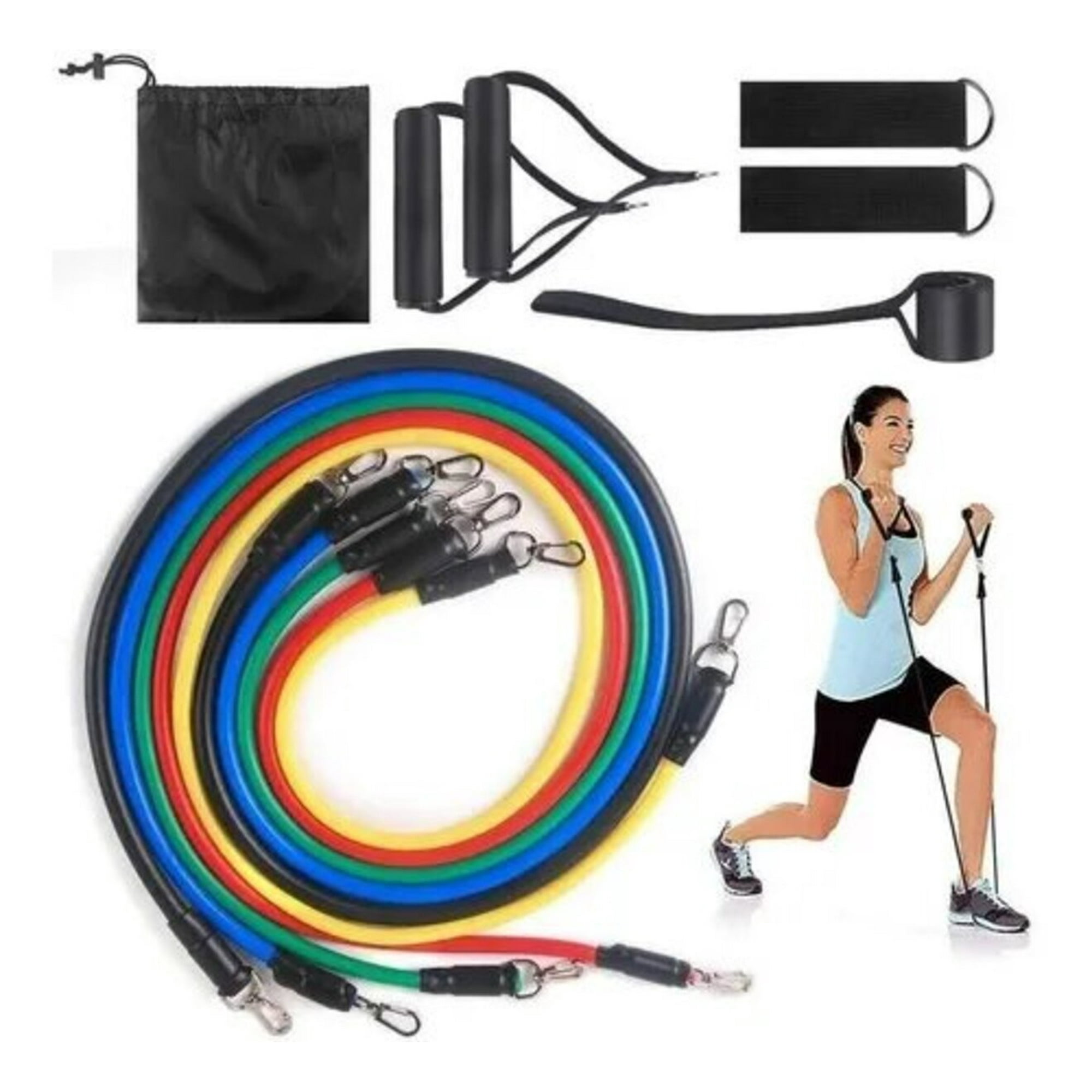 Basko Fitness - Set Bandas Elasticas Tubos 11 Piezas