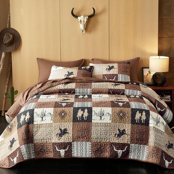 Wake In Cloud Western Quilt Set, Southwestern Aztec Country