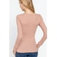 thumbnail image 3 of Saronite Camiseta Térmica de Manga Larga con Cuello Henley de Algodón Acanalado Básico, Color Rubor Pálido (para Mujer), 3 of 4
