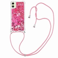 Funda Foxdock Para Samsung Galaxy A06 Con Cuerda Ajustable, Brillo Líquido, Protección Antigolpes Y Lente – Ideal Para Regalo