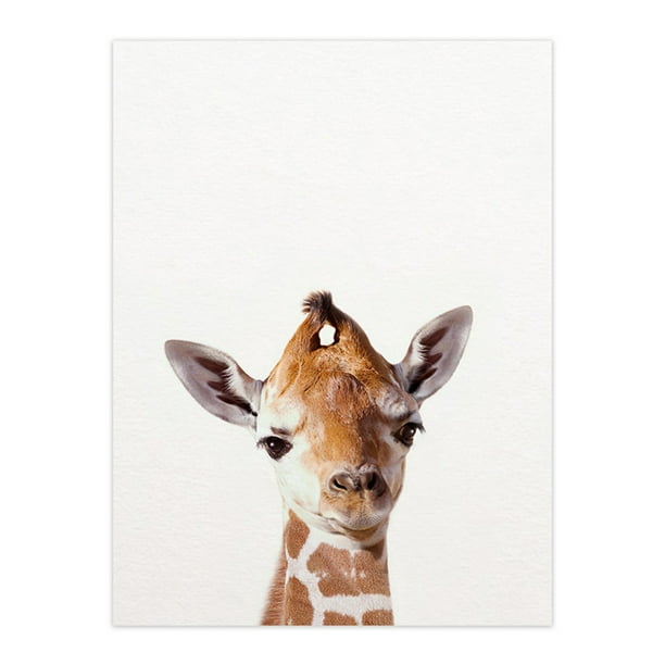 Póster con impresión artística de león, cebra, elefante, jirafa, animales bebés, cuadro de animales de safari, pintura en lienzo, decoración de pared para habitación infantil.