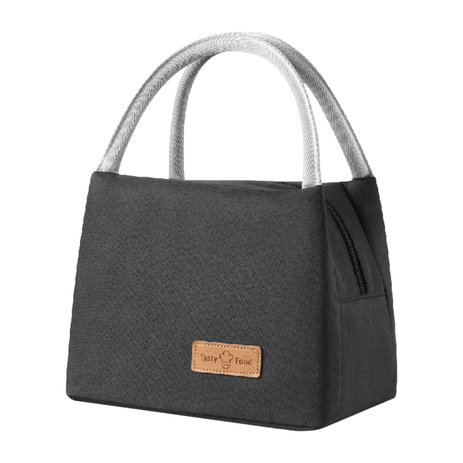 Magideal - Bolsa Aislante Para Lonchera, Bolsa Bento Para Alimentos, Bolsa Portátil Para Lonchera, Bolsa Más Fresca, Bolsa Térmica Aislada Para Trabajo, Oficina, Negro