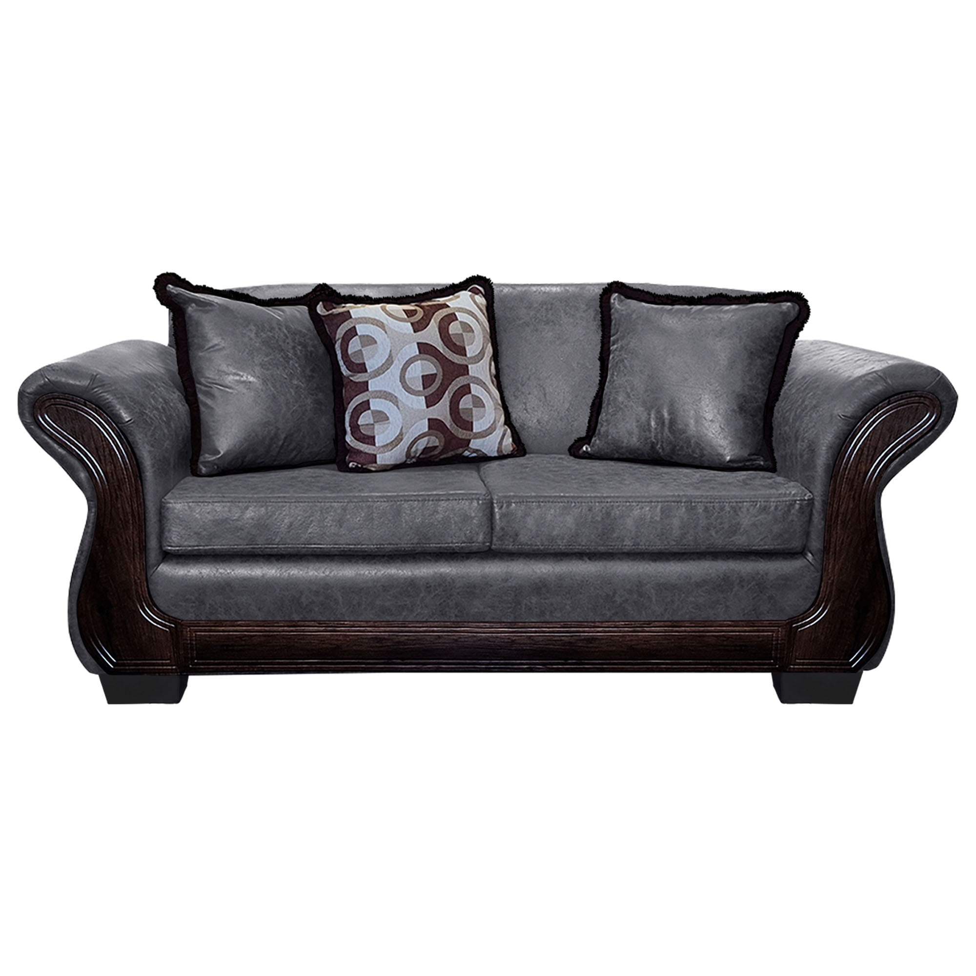 América Decora - Sofá Con Resorte Estructural 3 Personas Finis Envejecido Gris