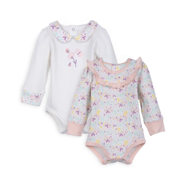Pack 2 Body Recién Nacido Niña Manga Larga Algodón Surtido Pillin