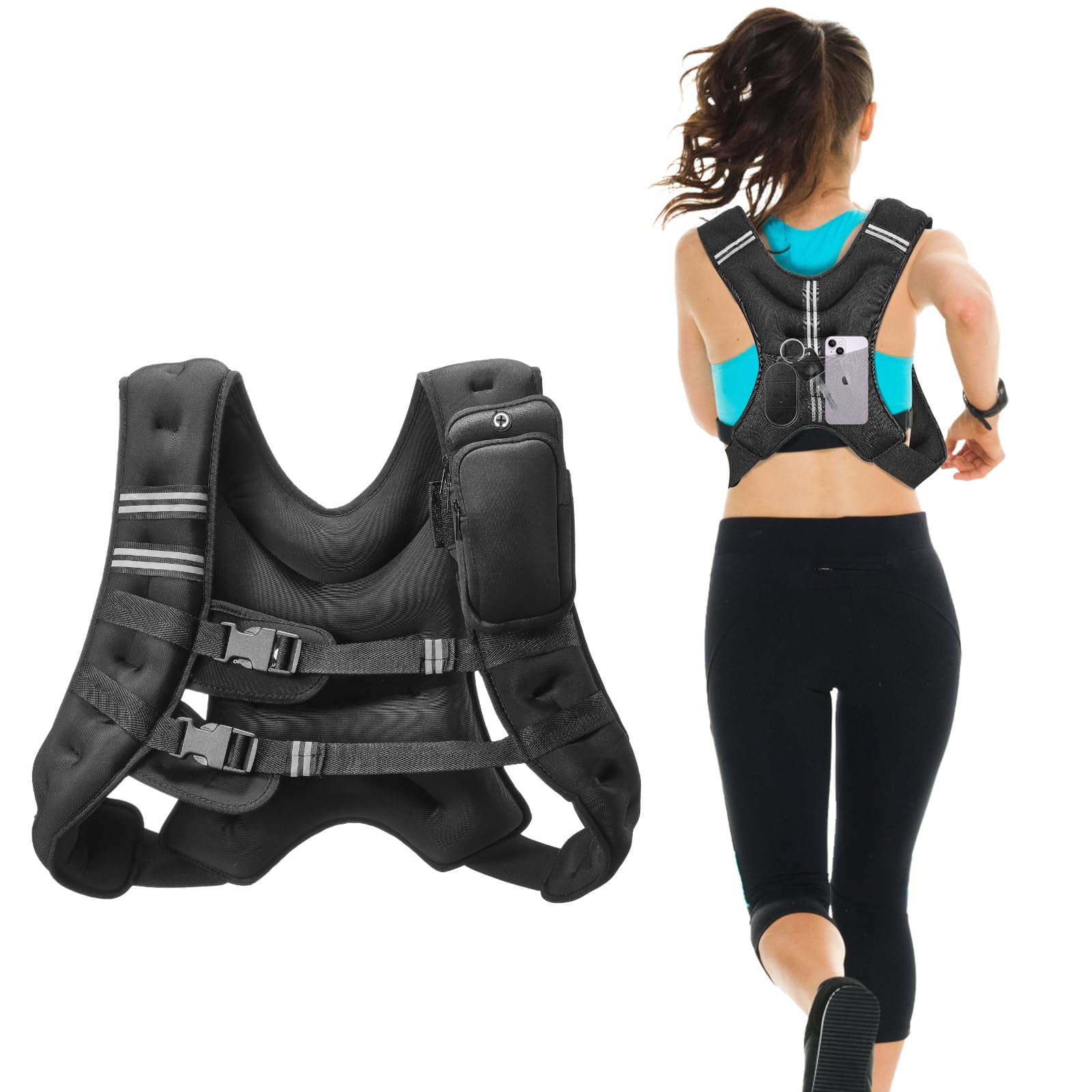 Chaleco Pesado Vevor De 9 Kg Con Banda Reflectante Para Hombres Y Mujeres