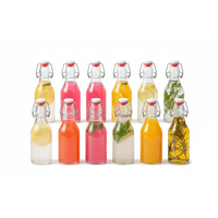 Baima - Pack 12 Botellas De Vidrio 250 Ml Con Tapa Hermética Tipo Clip