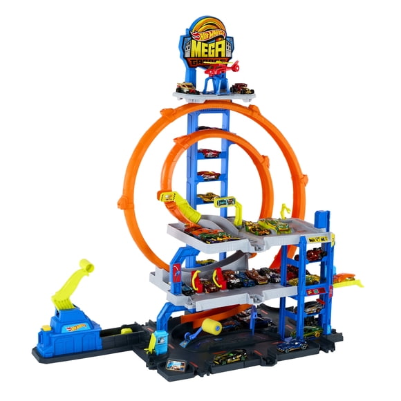Hot Wheels Mega Garage con Elevador y Helicóptero 4 años+