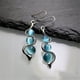 thumbnail image 2 of Sapphire Blue Plastic Drop Earrings - Perfect Anniversary Gift for Her - Silver Hoop Earrings, 2 of 4