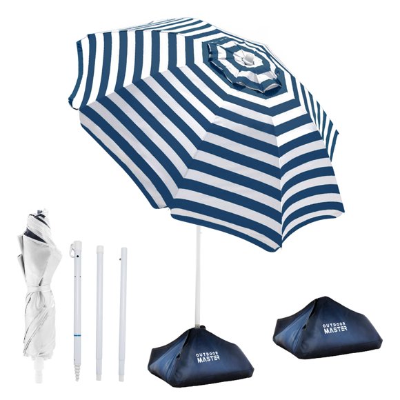 Sombrilla OutdoorMaster 220 cm Plegable para Playa