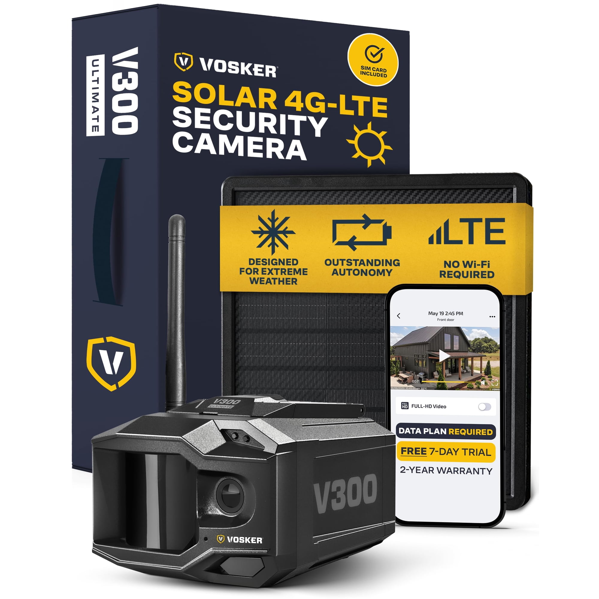 Cámara De Seguridad Vosker V300 Solar 4g-lte 15000mah