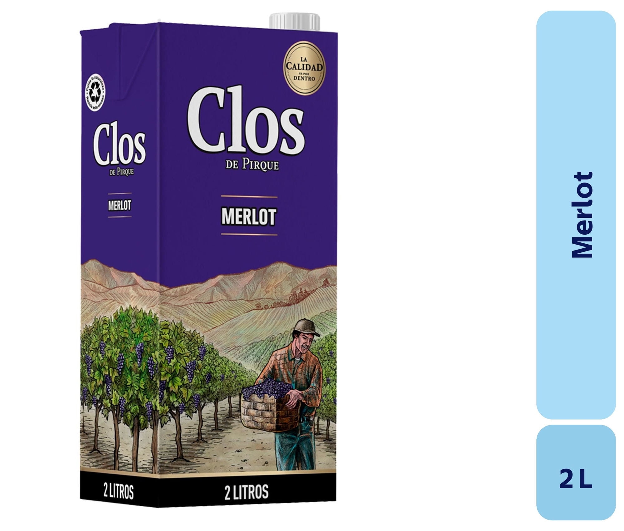 Vino Merlot Caja 2 L Clos De Pirque