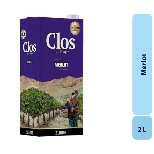 Vino Merlot Caja 2 L Clos De Pirque