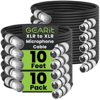 Cables Xlr Gearit Para Micrófono Macho A Hembra, 3 Pines, 3 M, Paquete De 10