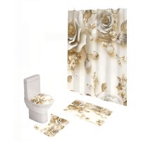 Genérico - Set De 4 Piezas Para Baño Con Estampado 5