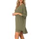 thumbnail image 4 of INSPIRE CHIC Conjunto de salón de punto acanalado para mujer Camiseta de manga corta de gran tamaño y pantalones cortos de ciclista de cintura alta Conjunto suave de dos piezas para verano S Verde, 4 of 6