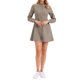 thumbnail image 2 of INSPIRE CHIC Vestidos de Mujer para Regreso a Clases con Estampado de Cuadros Vichy, Volantes, Cuello Simulado, Botones, Mangas Largas, Talla S, Marrón Caqui, 2 of 6