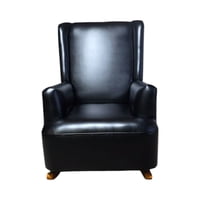 Diseños Valestrini - Sillon Mecedor Ecocuero Negro