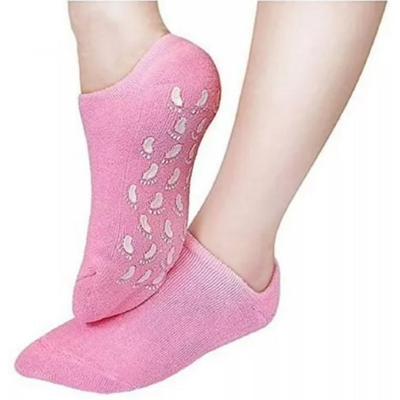 Calcetin De Gel Hidratante Spa Rosado M