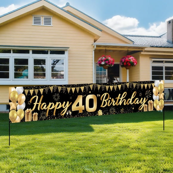 Decoración de cumpleaños, pancarta Purplization, 40 cumpleaños