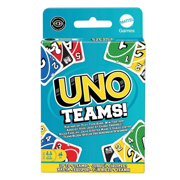 Juego De Cartas UNO Teams Juego Equipos Estrategia Cooperativa 7 años+