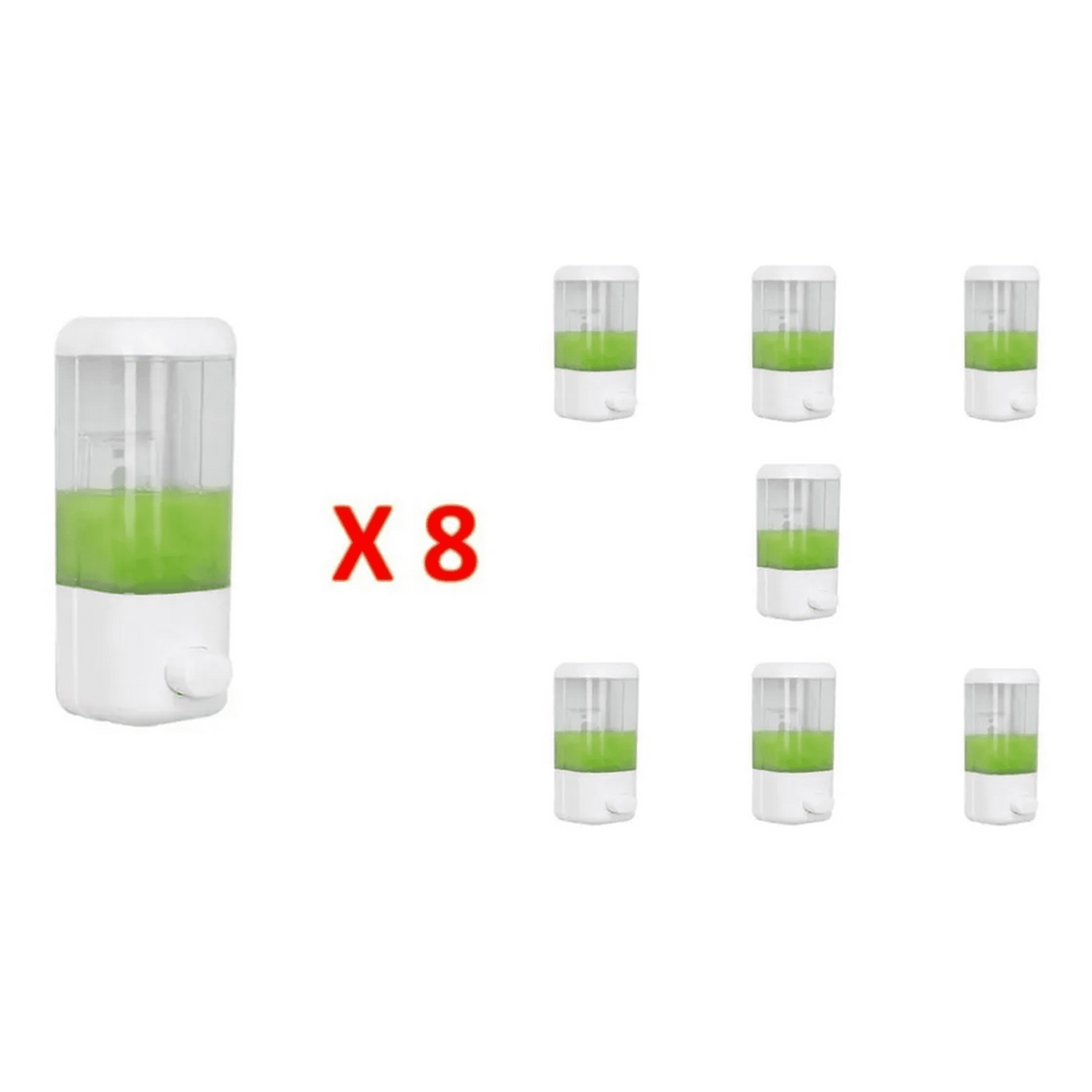 Genérico - Pack 8 Dispensador Jabón Líquido Gel Shampoo 500ml Blanco