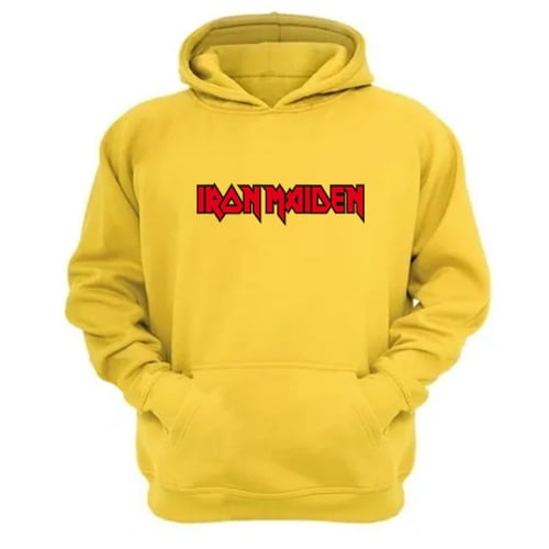 Polerón Canguro Iron Maiden Amarillo Talla L Unisex