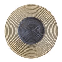 Magideal - Plato De Cena Con Patrones De Rayas, Plato Para Servir, Cena De Vidrio Resistente A Los Arañazos Para Pastel, Aperitivo, Suministros De Cocina Para Se Oro