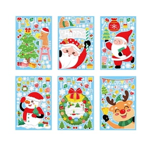 Magideal - 6 Adhesivos Navideños Para Ventana, Suministros De Pegatinas De Papá Noel Para Año Nuevo, Decoración Del Hogar, Oficina, Regalo De Cumpleaños, Adorno Estilo A