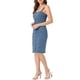 thumbnail image 4 of INSPIRE CHIC Vestidos de Mezclilla para Mujer con Botones, Sin Mangas, Escote Corazón, Midi, Azul Claro XS, 4 of 6