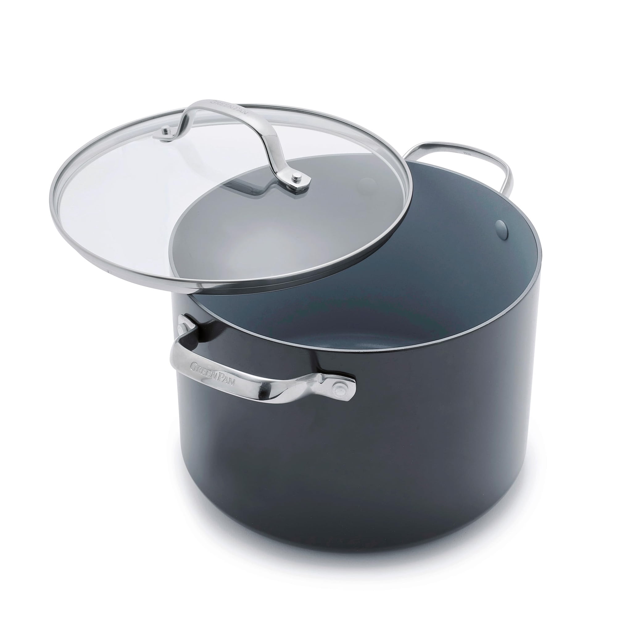 Olla Greenpan Valencia Pro Anodizada Dura De 8 Litros Con Tapa Gris