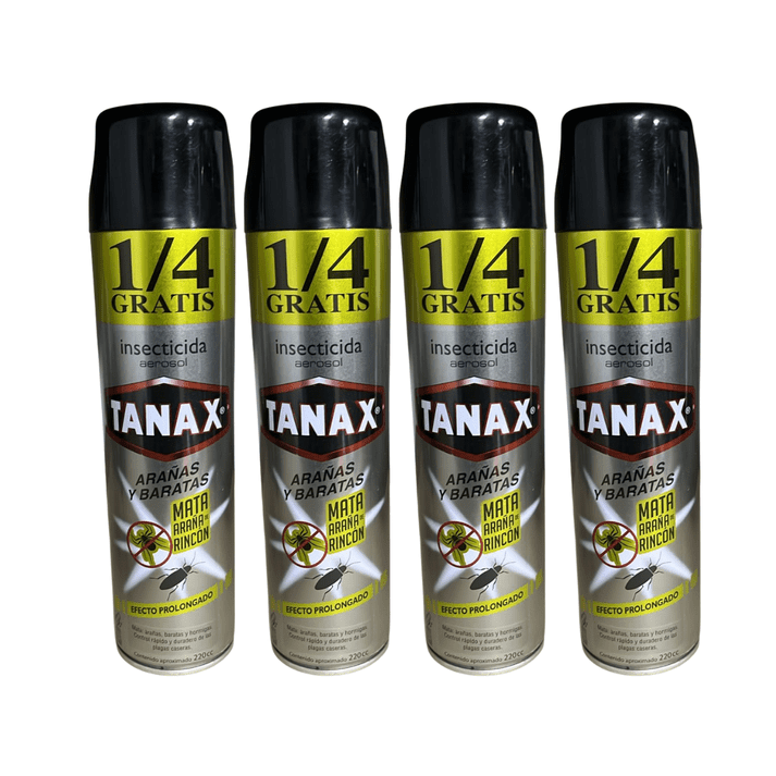 Pack 4 Insecticida Tanax En Aerosol 220cc Elimin Arañas Y Cucarachas