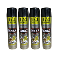 Pack 4 Insecticida Tanax En Aerosol 220Cc Elimin Arañas Y Cucarachas