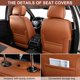 thumbnail image 3 of Fundas de asiento TINRAIYANG - Juego completo de cuero marrón y negro, 3 of 8
