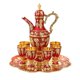 thumbnail image 2 of Juego De Vino Europeo Con Bandeja De Tazas Juego De Tetera Vintage De Lujo Para Boda Rojo, 2 of 5
