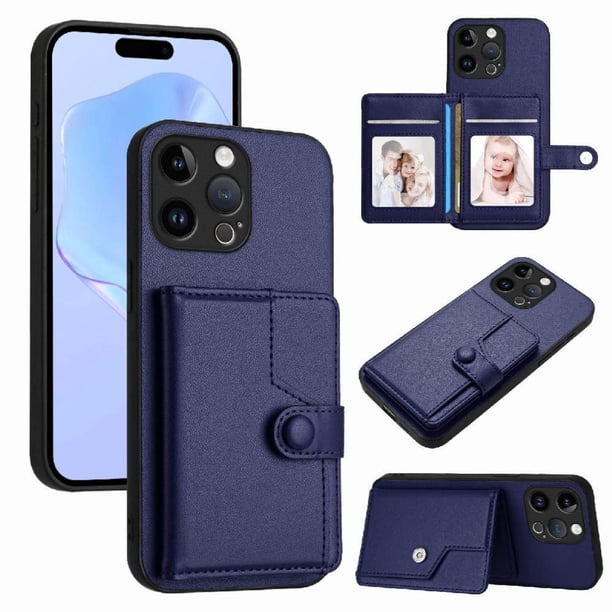FOXDOCK Funda para iPhone 14 pro max con Bloqueo RFID - Diseño Elegante con Cierre de Botón