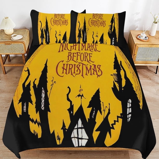 Nightmare-Before-Christmas Nightmare-Before-Christmas Bedding Set Sheet Set for Kids Adults,All Season Lightweight