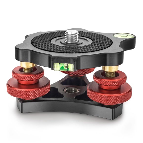 Base de nivelación tipo trípode CAVIX LP-64 con nivel de 3 ejes para réflex digital