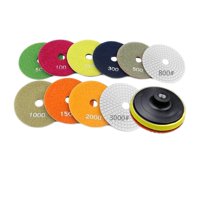 Ioensy - Kit De Almohadillas De Pulido De Piedra De Granito De 10 Piezas Con Almohadilla De Respaldo Para Amoladora De 4 Pulgadas