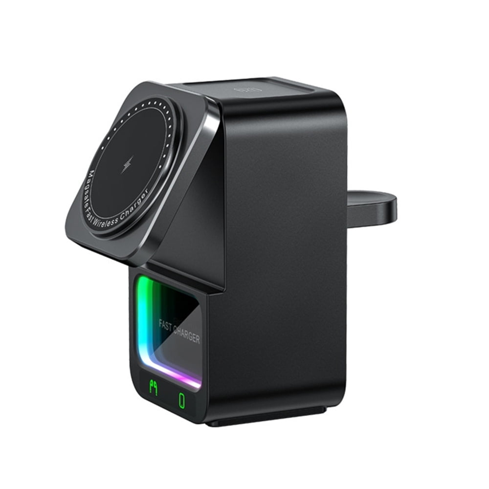 Genérico - Base De Carga Inalámbrica Para Iphone Samsung Soporte De Carga Rápida Para Airpods Pro 2 3 Smartphone 15w-negro