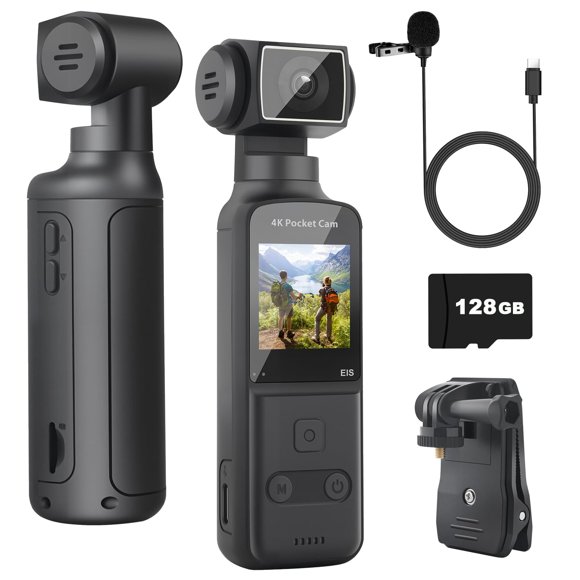Cámara de cuerpo ZOMFOM 4K Mini con tarjeta de 128 GB, Wi‑Fi y EIS