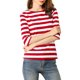 thumbnail image 1 of INSPIRE CHIC Camiseta Básica de Mujer con Mangas al Codo Cuello Redondo Ajustada Regreso a Clases Camiseta Casual Estampada Rojo Blanco S, 1 of 8