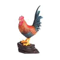 Magideal - Estatuas De Gallo Estatuilla De Gallo Realista Pintada A Mano Para Niños Estatua De Pollo Pollito Modelo De Animal De Granja Para Fiesta De Escritorio Gallo Con Soporte