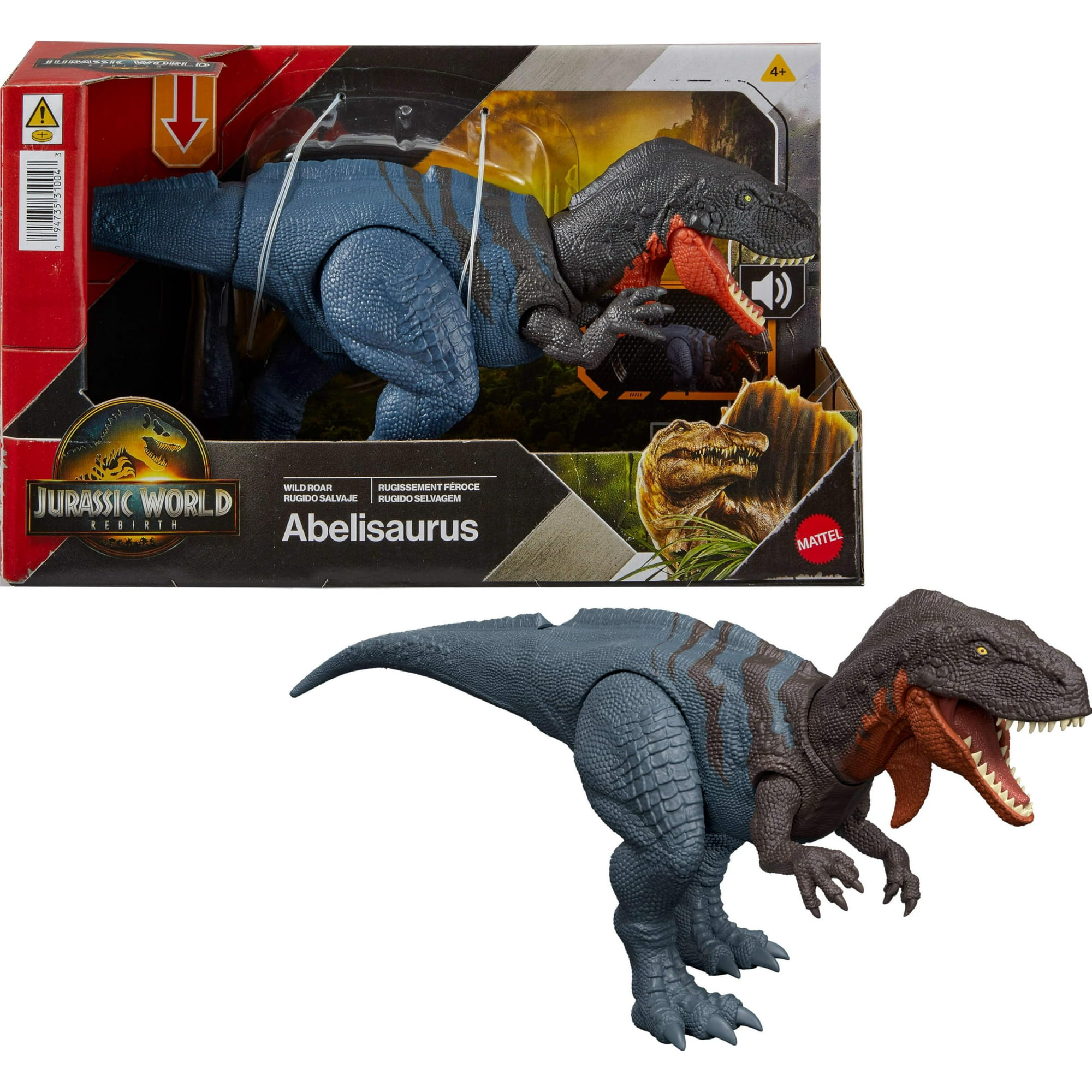 Dinosaurio De Juguete Mattel Jurassic World Rebirth Wild Roar Abelisaurus