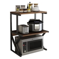 Importclick - Estante Rack Cocina Microondas Organizador Negro 64X54X37 Cm