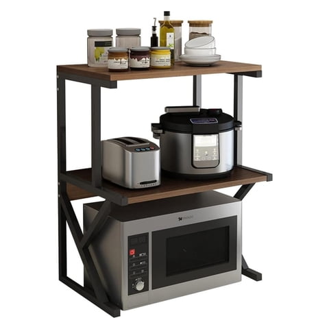 Importclick - Estante Rack Cocina Microondas Organizador Negro 64X54X37 Cm