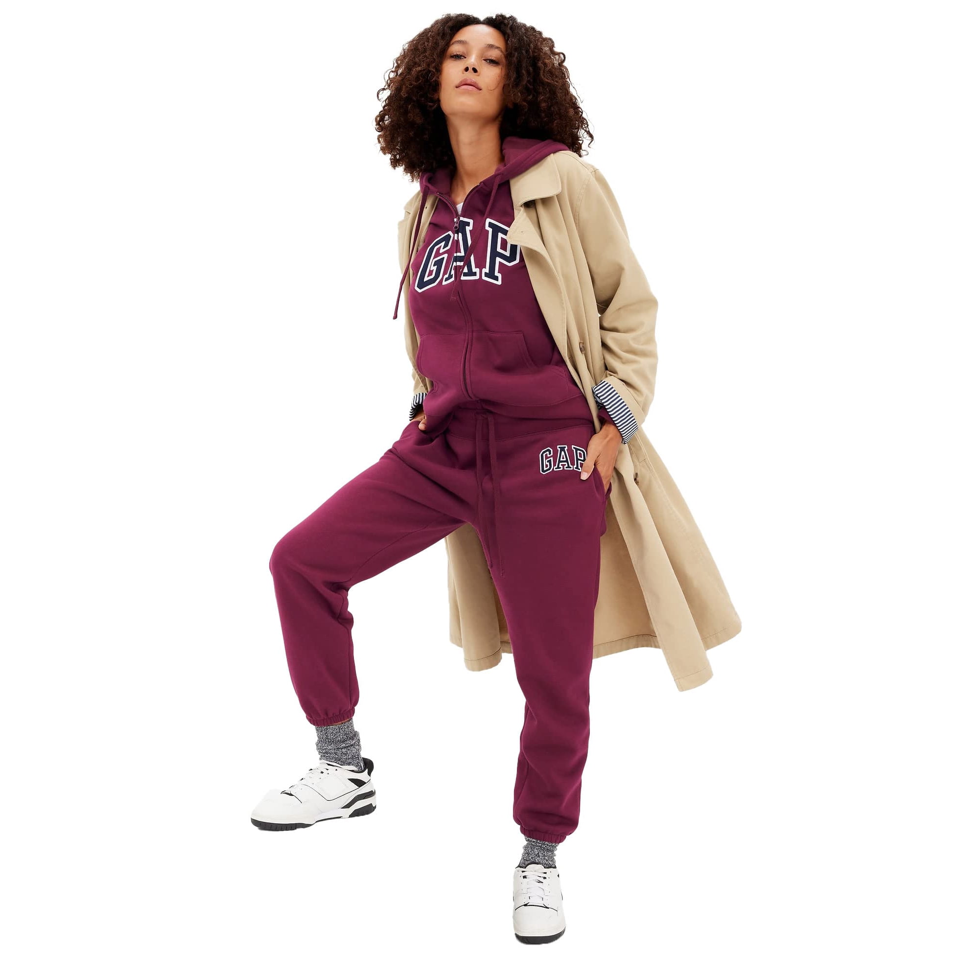 Pantalones Jogger Gap Para Mujer, Buzo, Vino Rubí, Talla Grande