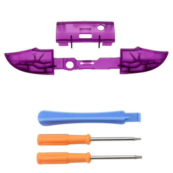 Set Botones LB RB Bumpers Barra Central Soporte On Off Surround Guía Gatillo Transparente Morado AARONMEI para Control Xbox Series X S
