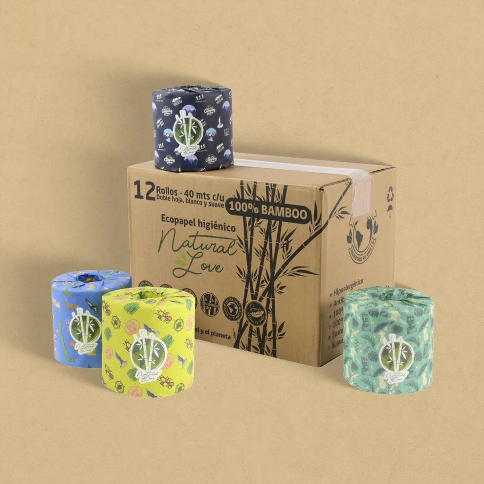 Natutal Love - Papel Higienico Eco Bambu Doble Hoja 40 M - 12un