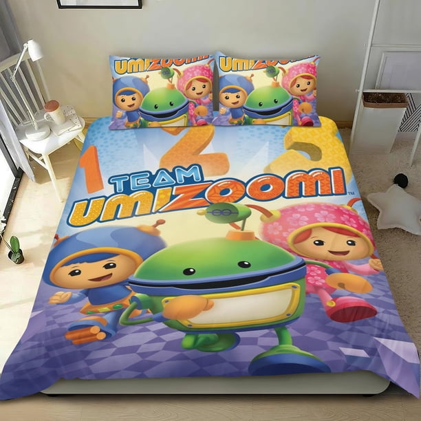 Equipo Umizoomi Conjunto de sábanas temático, trío de piezas, cómodo y amigable con la piel, diseño único, regalo de decoración para el hogar para familiares, amigos y fans,135cm *200cm
