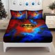 thumbnail image 1 of Fitted Sheet Set Dark Knight Logo in Epic Pattern of Red And Blue Nebula Background Mattress Protector Elastic Design Bed Sheet Perfect Fit Creative Deep Pocket, 1 of 1